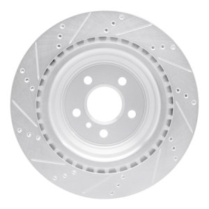 Mercedes-Benz GLE400 Brake Rotor (1) - Rear Right - R1 Concepts - Drilled & Slotted - Silver - `13-`19